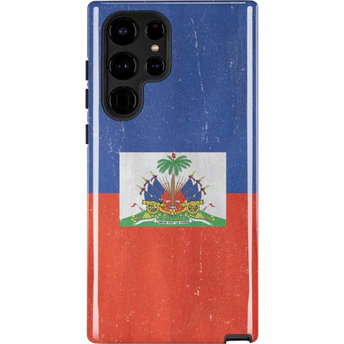 Haiti Flag Distressed Galaxy S22 Ultra Pro Case